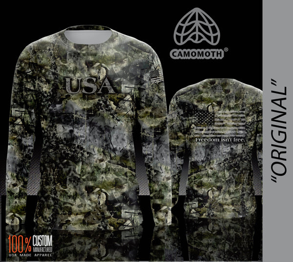 Men's Camomoth® Long Sleeve Shirt in Original Camomoth® Green featuring USA