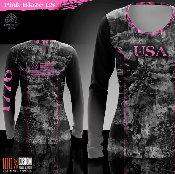 Ladies Camomoth® Pink Blaze Long Sleeve Shirt